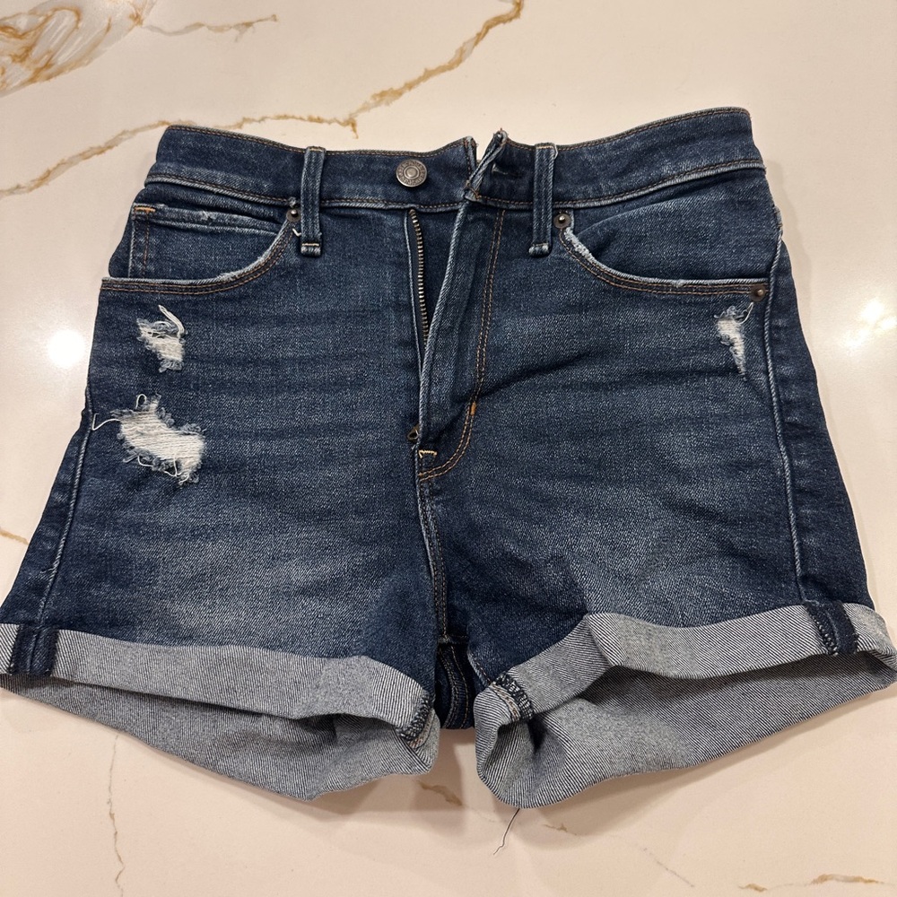 Abercrombie & Fitch Simone High Rise Shorts - Dark Blue